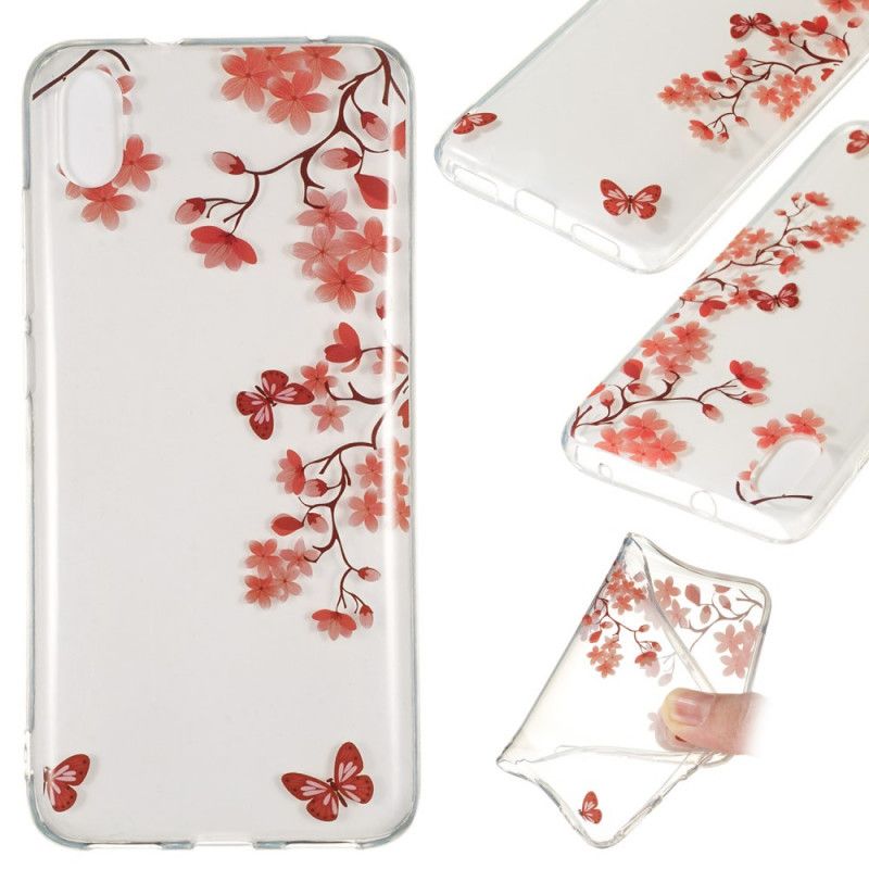 Coque Xiaomi Redmi 7a Transparente Arbre Fleuri