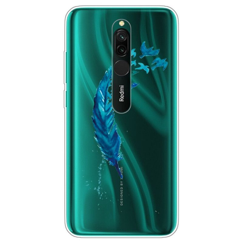 Coque Xiaomi Redmi 8 Belle Plume Bleue