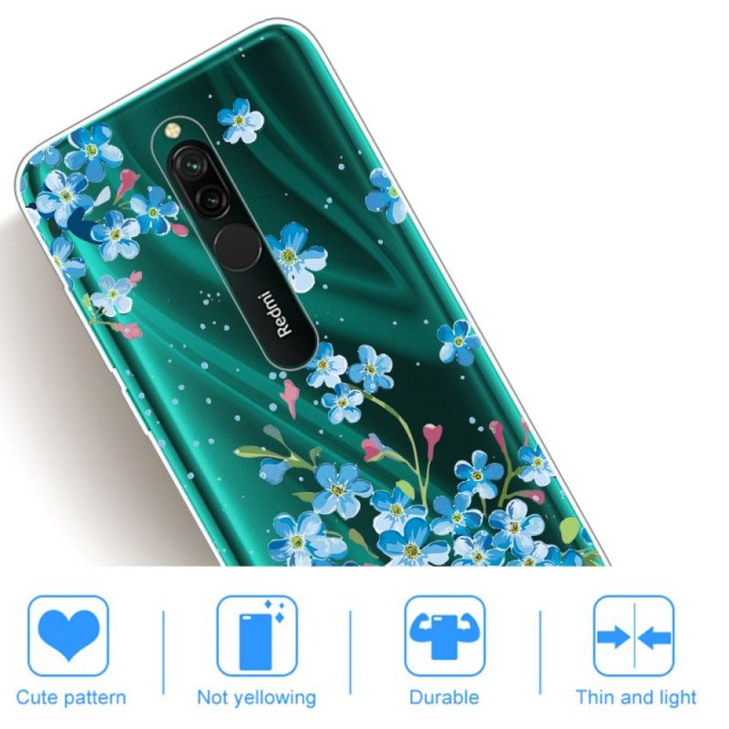 Coque Xiaomi Redmi 8 Bouquet De Fleurs Bleues