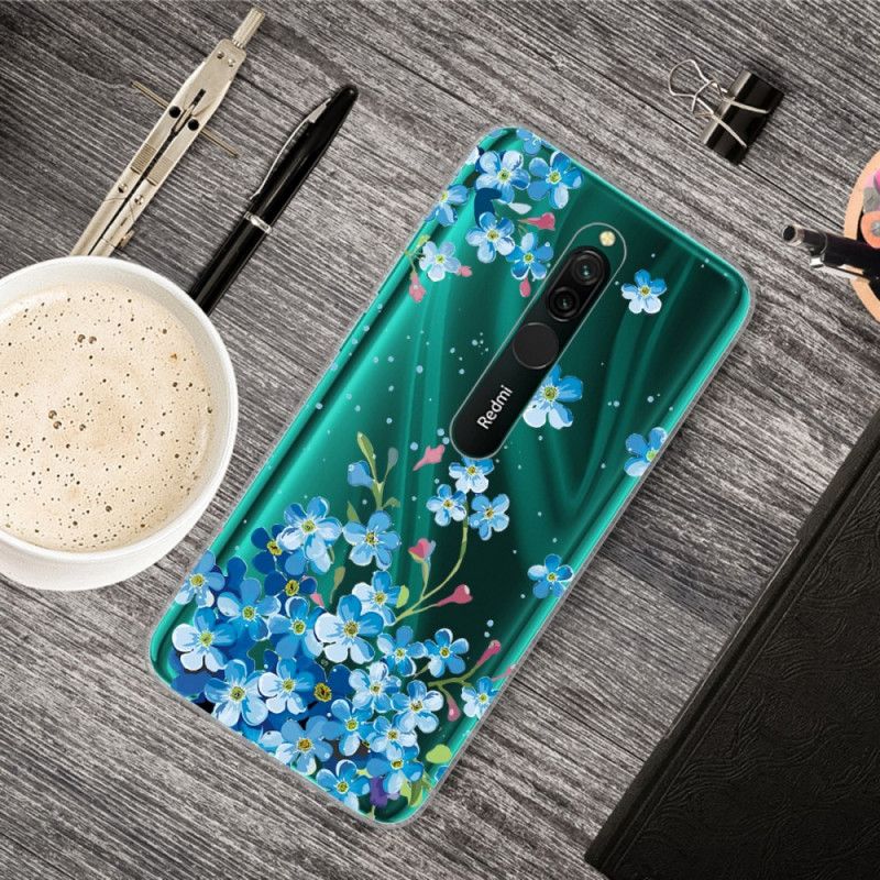 Coque Xiaomi Redmi 8 Bouquet De Fleurs Bleues