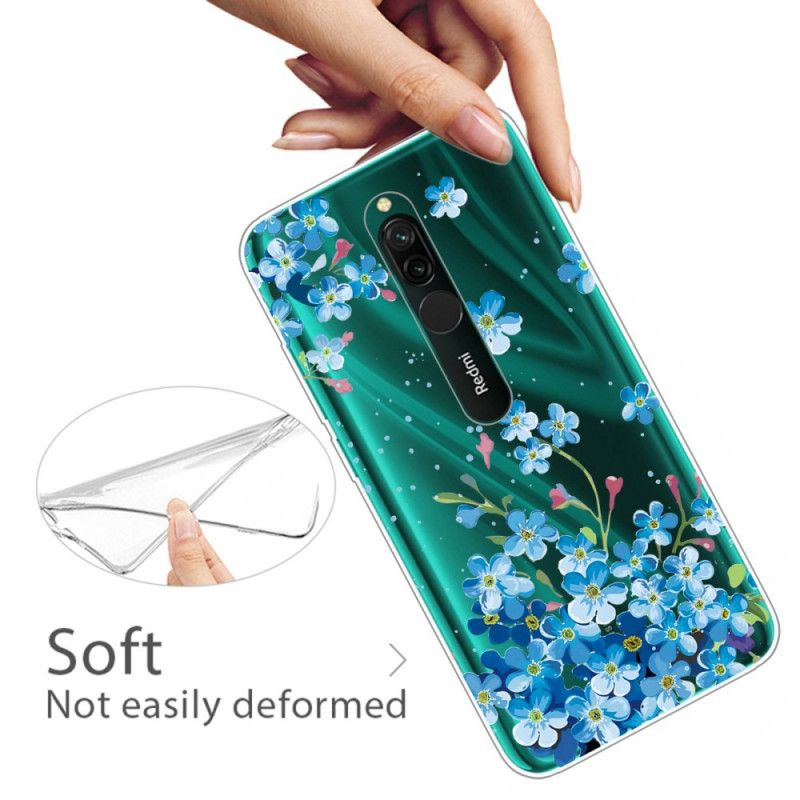 Coque Xiaomi Redmi 8 Bouquet De Fleurs Bleues