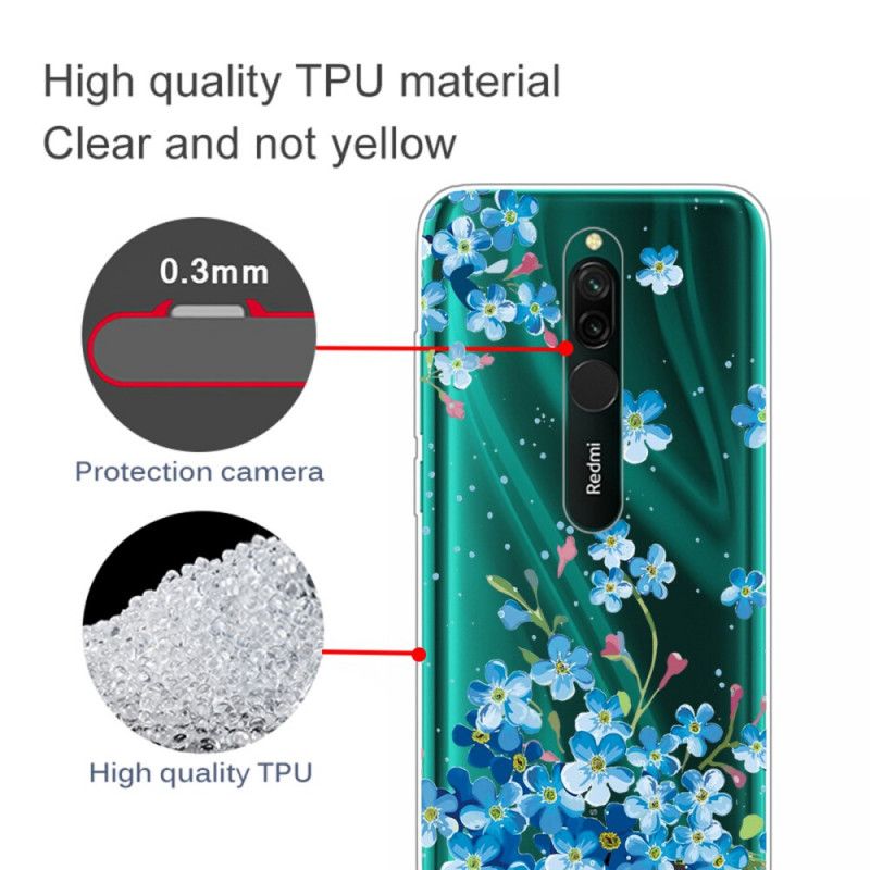 Coque Xiaomi Redmi 8 Bouquet De Fleurs Bleues