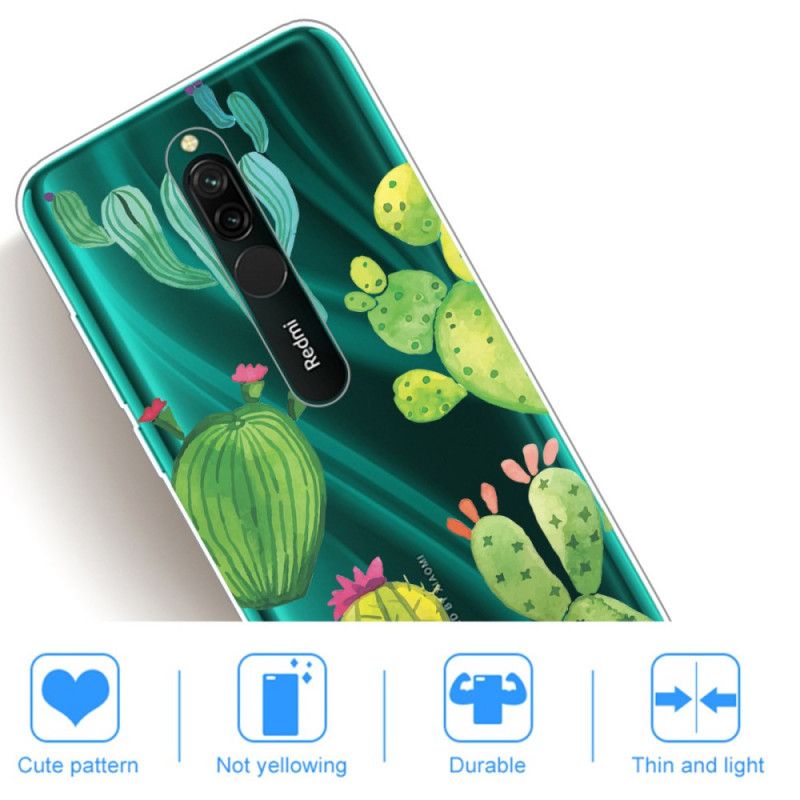 Coque Xiaomi Redmi 8 Cactus Aquarelle