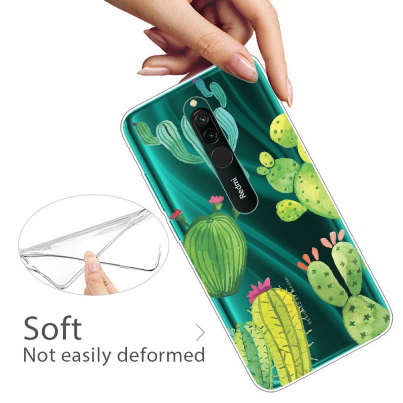 Coque Xiaomi Redmi 8 Cactus Aquarelle