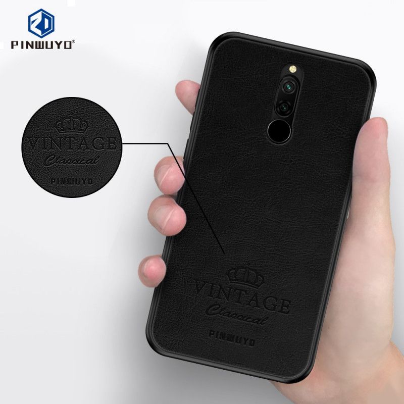 Coque Xiaomi Redmi 8 Effet Cuir Vintage Pinwuyo