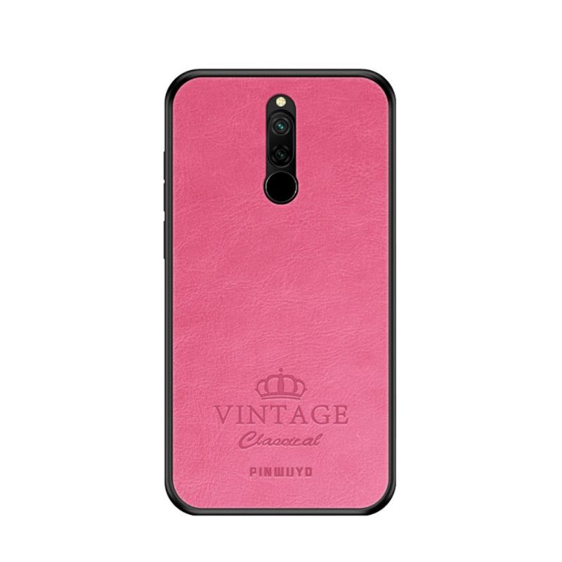 Coque Xiaomi Redmi 8 Effet Cuir Vintage Pinwuyo