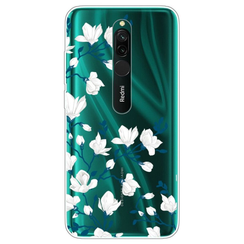 Coque Xiaomi Redmi 8 Fleurs Blanches