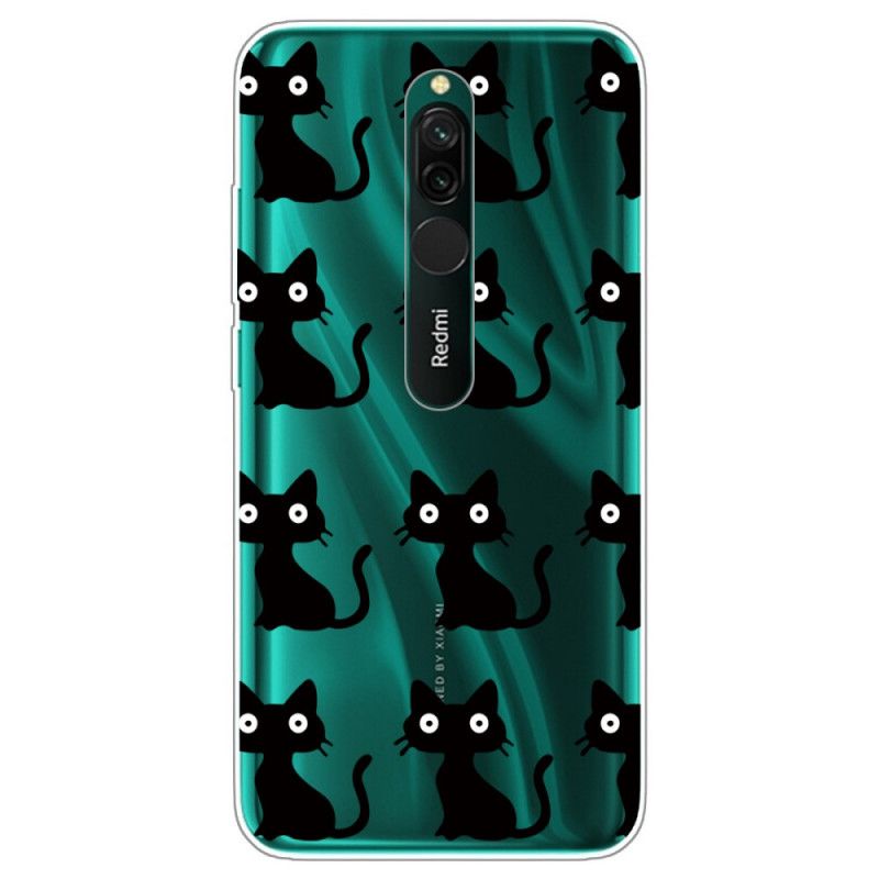 Coque Xiaomi Redmi 8 Multiples Chats Noirs