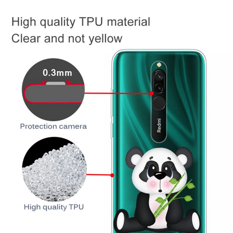 Coque Xiaomi Redmi 8 Transparente Panda Triste