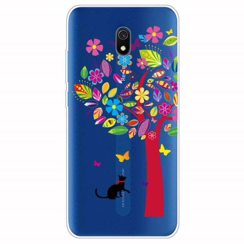 Coque Xiaomi Redmi 8a Chat Sous L'arbre Coloré