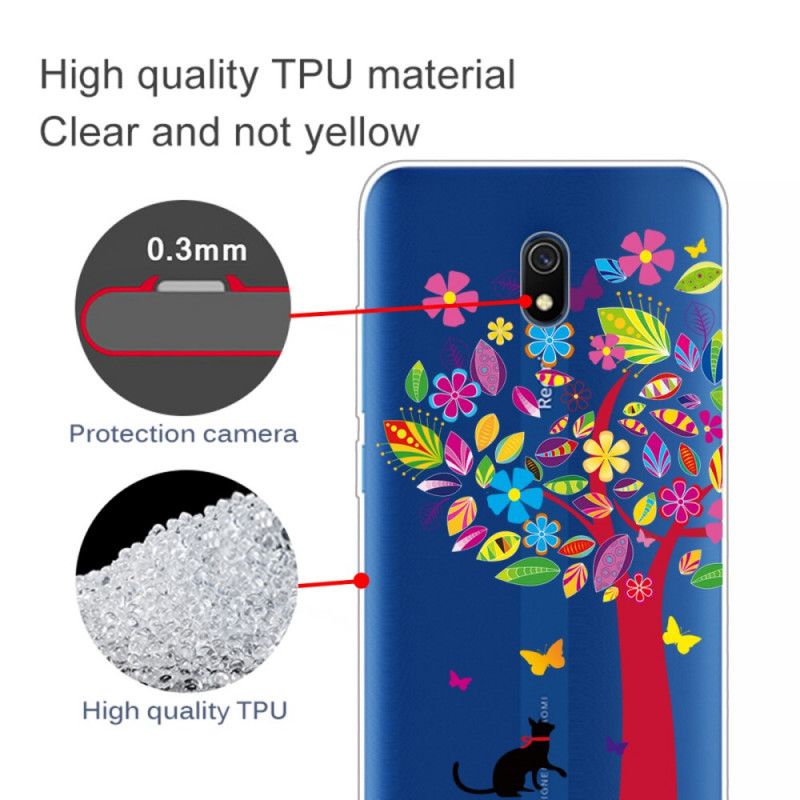 Coque Xiaomi Redmi 8a Chat Sous L'arbre Coloré