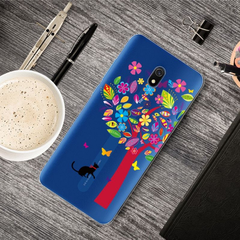 Coque Xiaomi Redmi 8a Chat Sous L'arbre Coloré