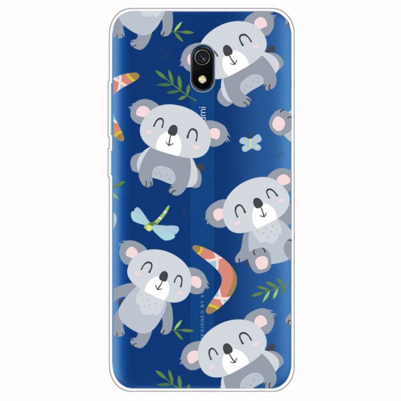 Coque Xiaomi Redmi 8a Petits Pandas Gris