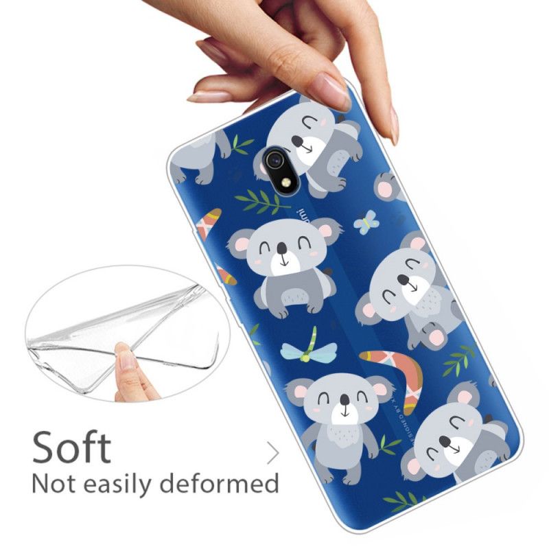 Coque Xiaomi Redmi 8a Petits Pandas Gris