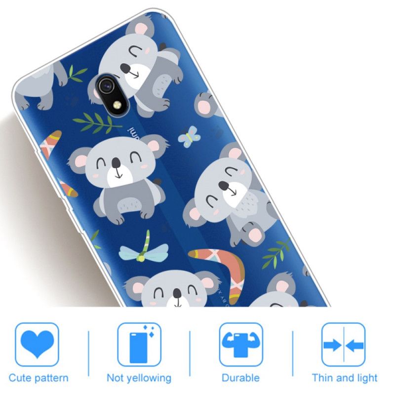 Coque Xiaomi Redmi 8a Petits Pandas Gris