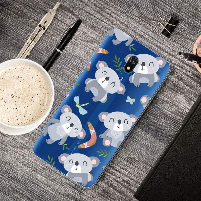 Coque Xiaomi Redmi 8a Petits Pandas Gris