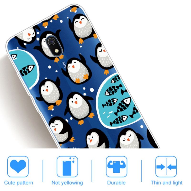 Coque Xiaomi Redmi 8a Pingouins Et Poissons