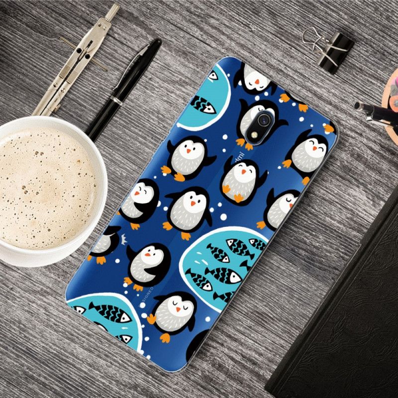 Coque Xiaomi Redmi 8a Pingouins Et Poissons