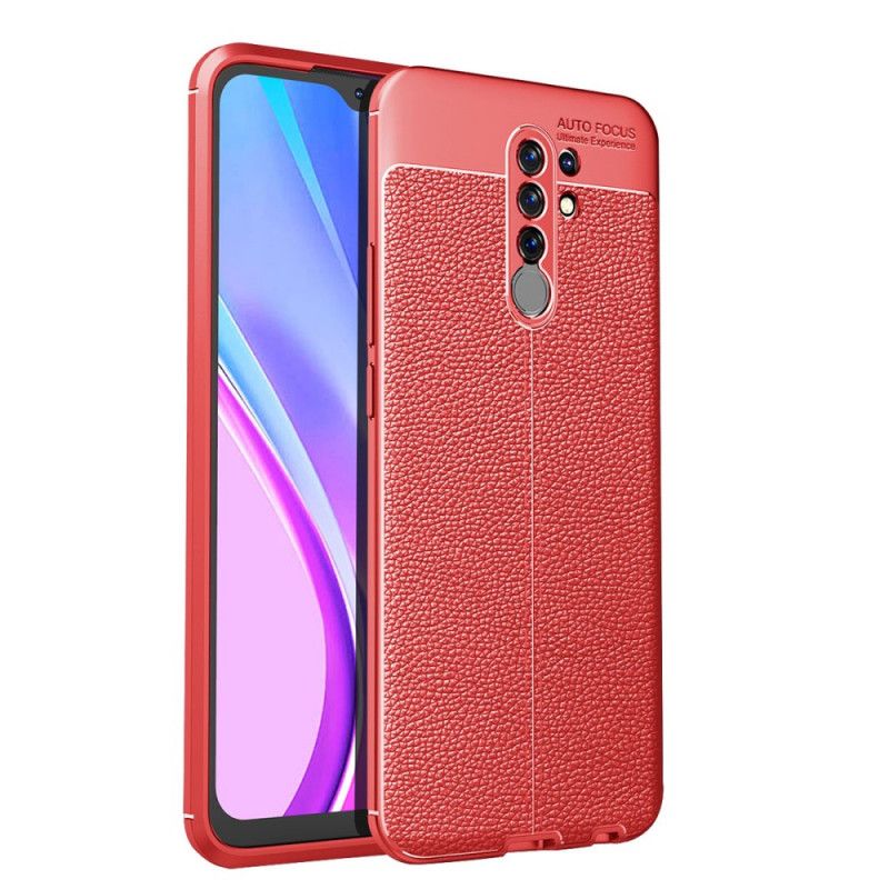 Coque Xiaomi Redmi 9 Effet Cuir Litchi Double Line