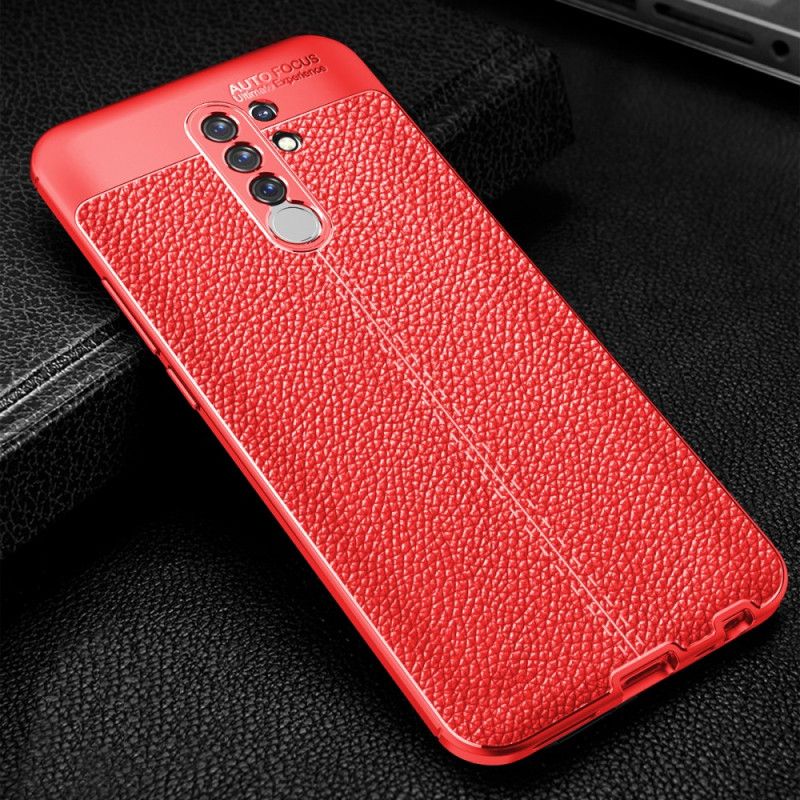 Coque Xiaomi Redmi 9 Effet Cuir Litchi Double Line