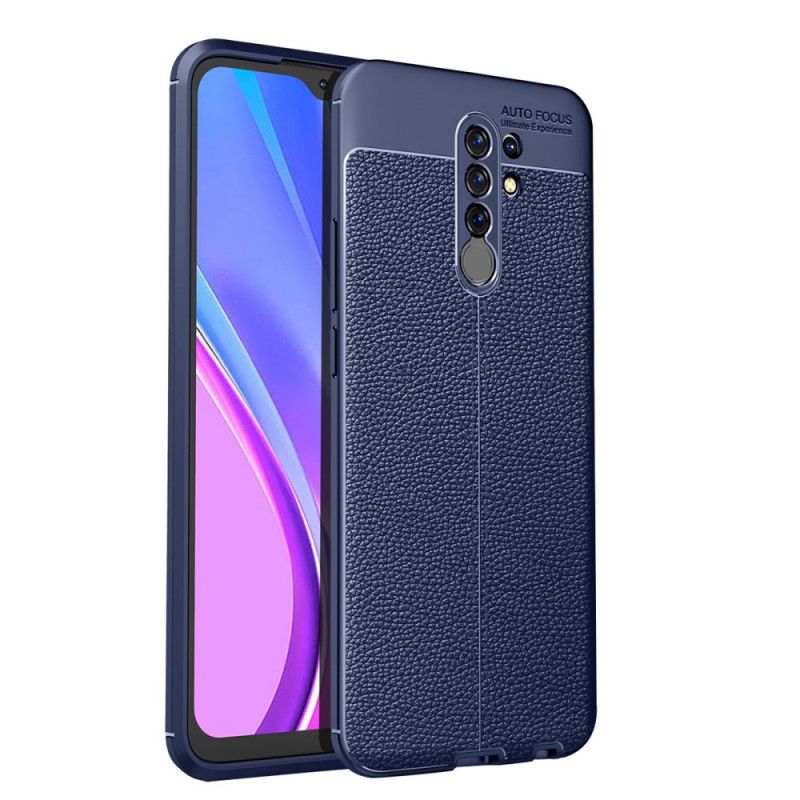 Coque Xiaomi Redmi 9 Effet Cuir Litchi Double Line