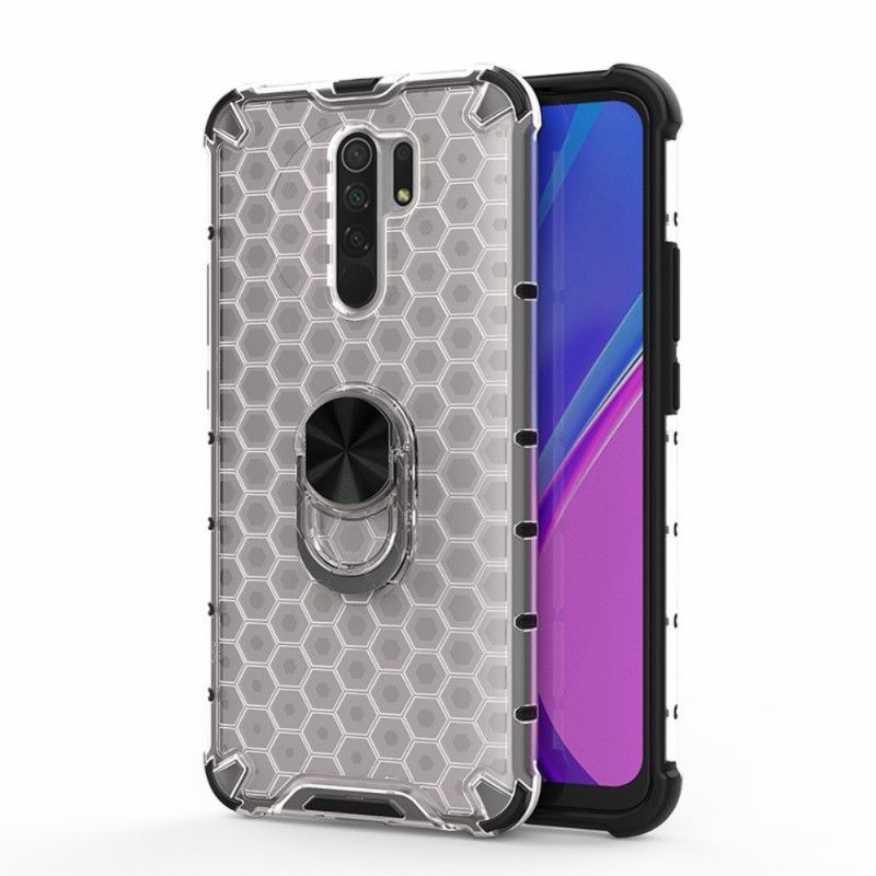 Coque Xiaomi Redmi 9 Style Nid D'abeille Et Anneau