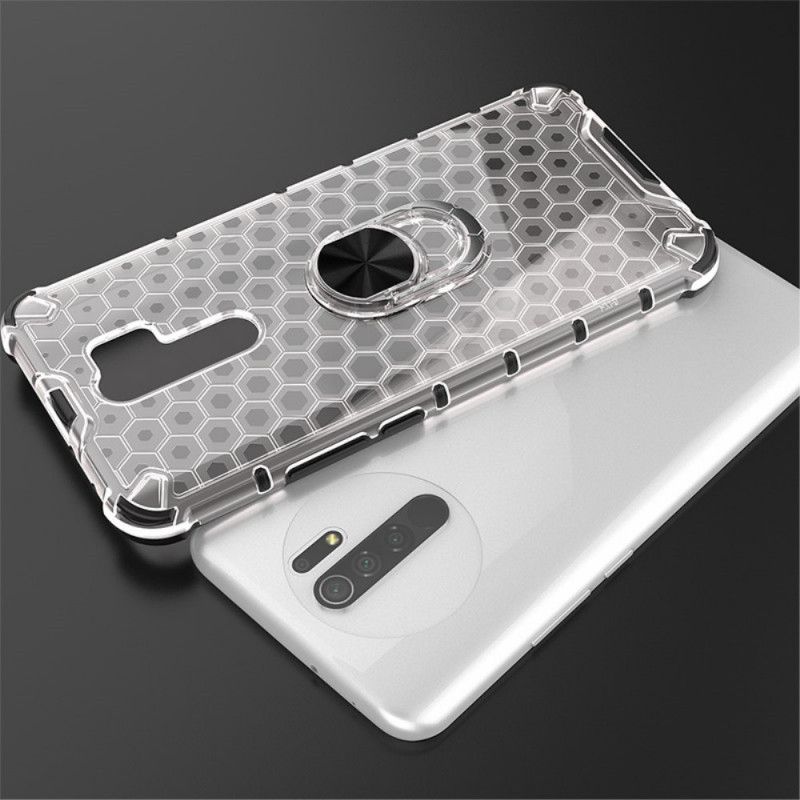 Coque Xiaomi Redmi 9 Style Nid D'abeille Et Anneau