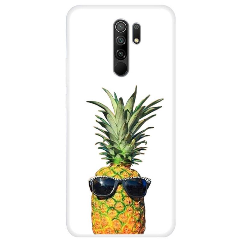 Coque Xiaomi Redmi 9 Transparente Ananas À Lunettes