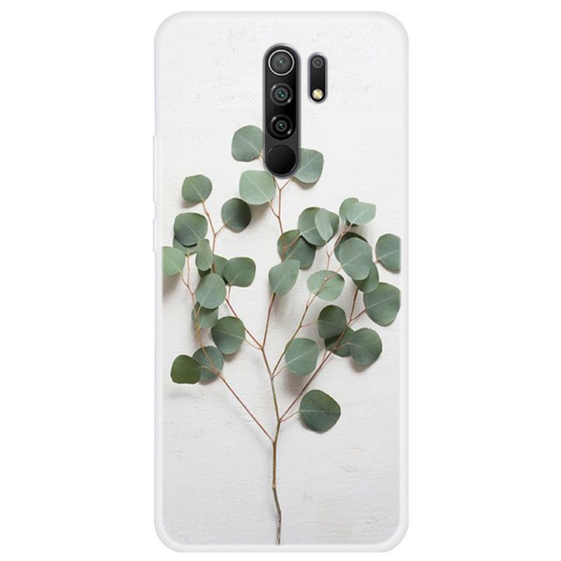 Coque Xiaomi Redmi 9 Transparente Feuilles Réalistes