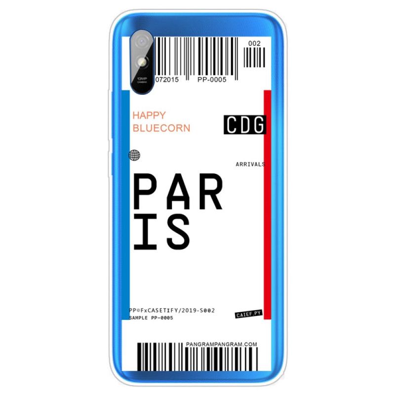 Coque Xiaomi Redmi 9a Boarding Pass To Paris