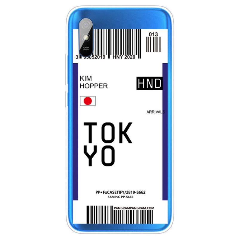 Coque Xiaomi Redmi 9a Boarding Pass To Tokyo