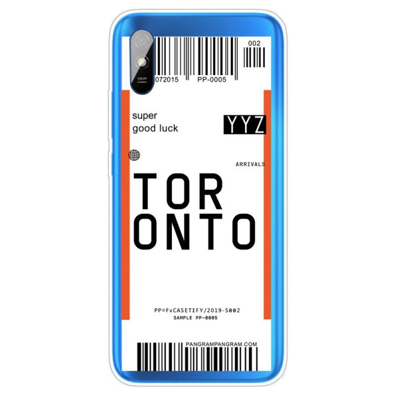 Coque Xiaomi Redmi 9a Boarding Pass To Toronto