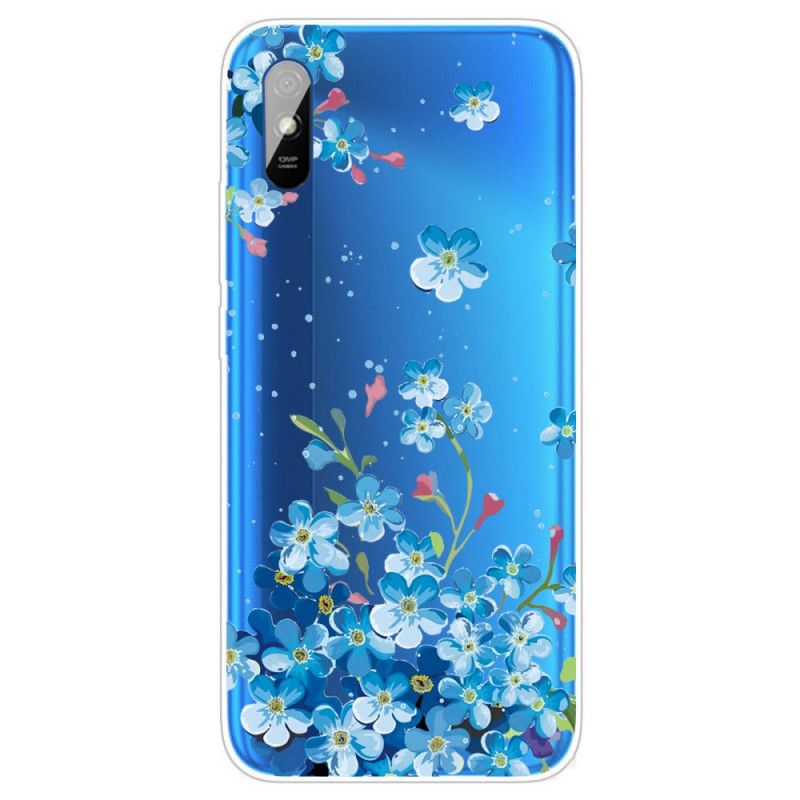 Coque Xiaomi Redmi 9a Bouquet De Fleurs Bleues