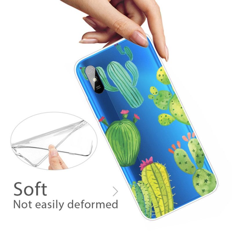 Coque Xiaomi Redmi 9a Cactus Aquarelle