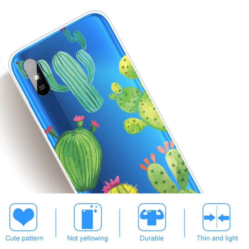 Coque Xiaomi Redmi 9a Cactus Aquarelle