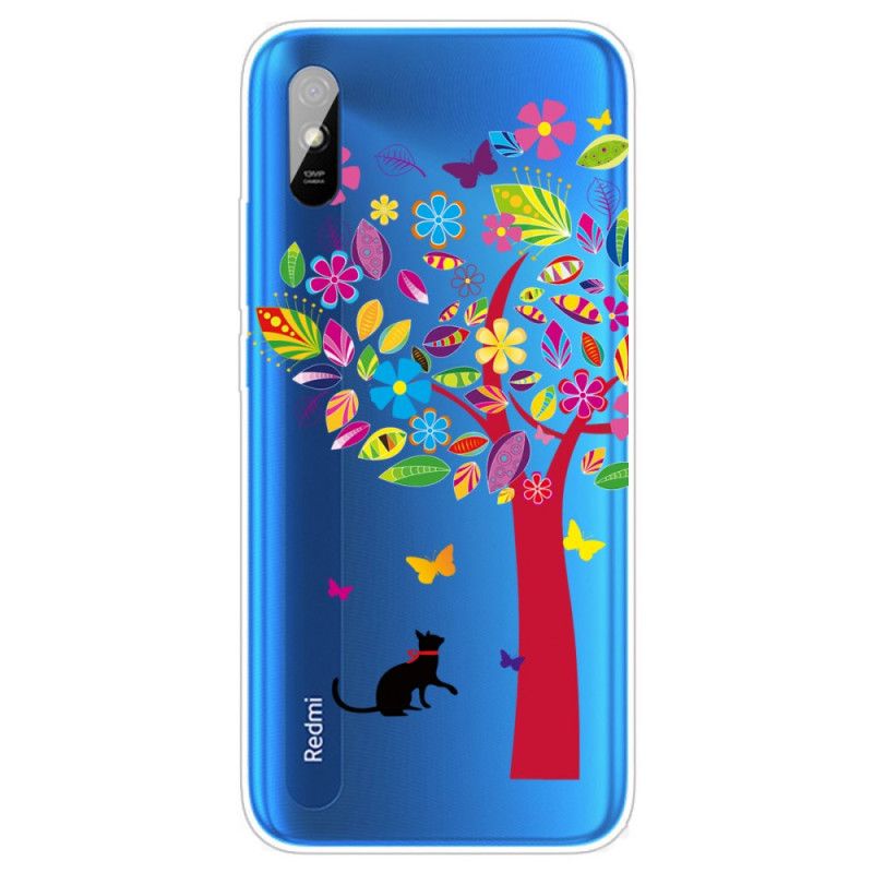 Coque Xiaomi Redmi 9a Chat Sous L'arbre Coloré