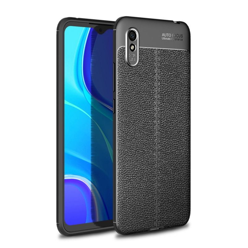 Coque Xiaomi Redmi 9a Effet Cuir Litchi Double Line