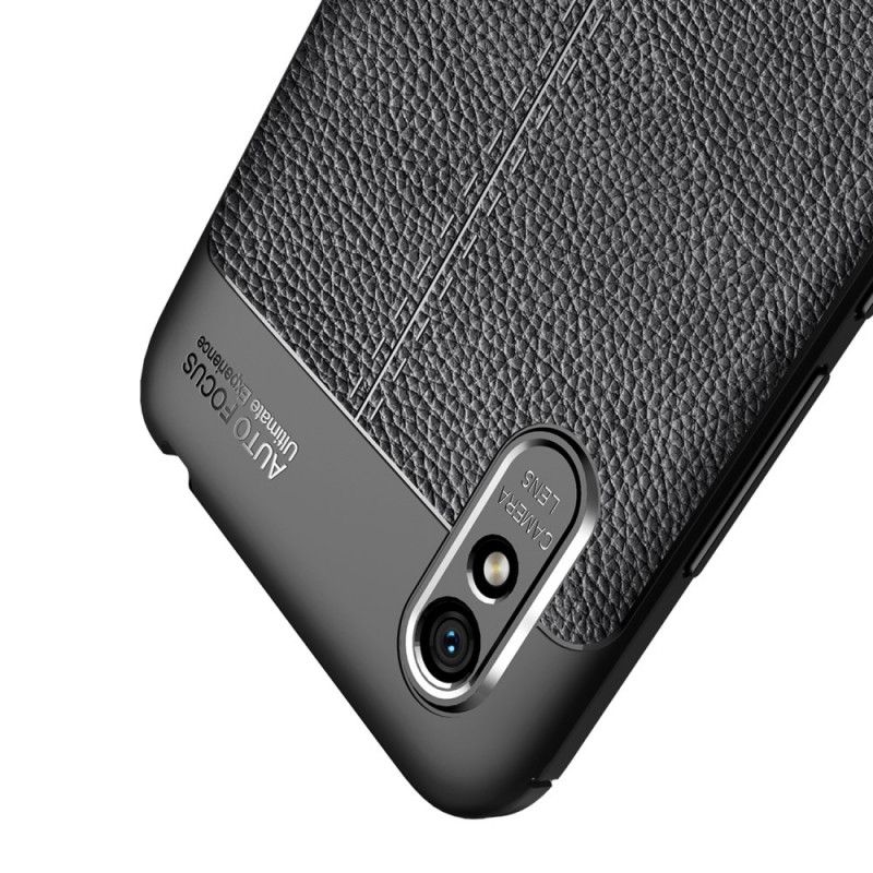 Coque Xiaomi Redmi 9a Effet Cuir Litchi Double Line