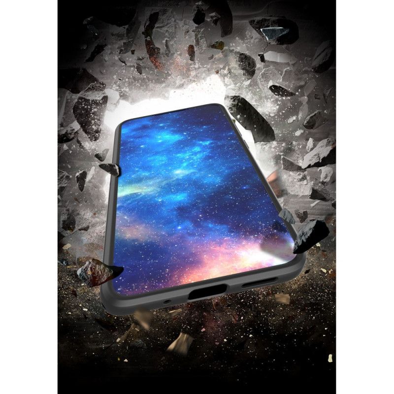 Coque Xiaomi Redmi 9a Fibre Carbone Anneau Métallique