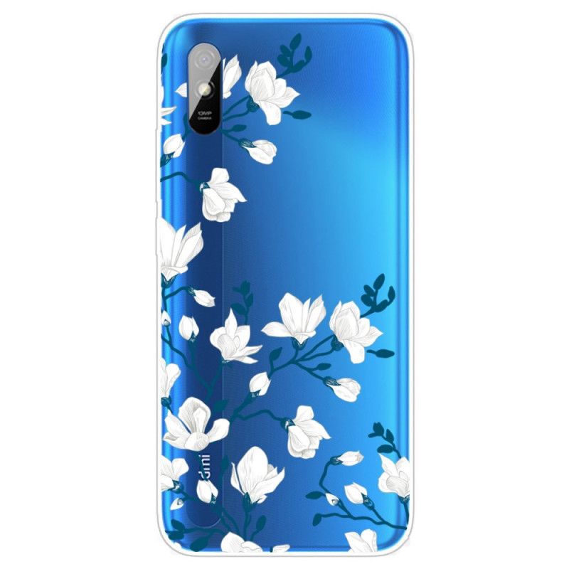 Coque Xiaomi Redmi 9a Fleurs Blanches