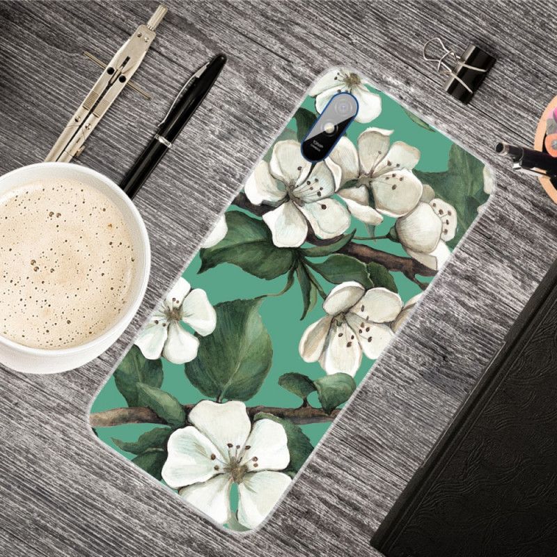 Coque Xiaomi Redmi 9a Fleurs Blanches Peintes