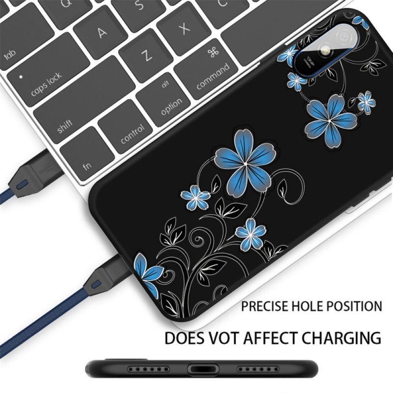 Coque Xiaomi Redmi 9a Fleurs Bleues