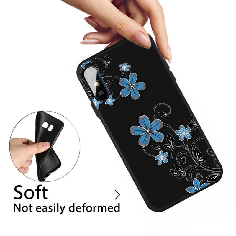 Coque Xiaomi Redmi 9a Fleurs Bleues