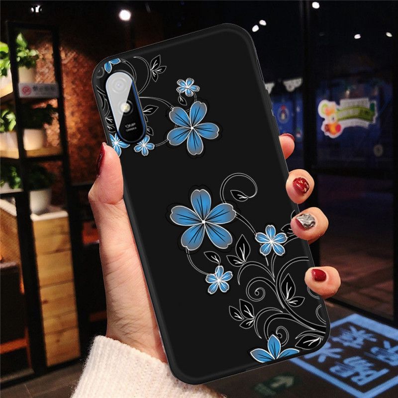 Coque Xiaomi Redmi 9a Fleurs Bleues