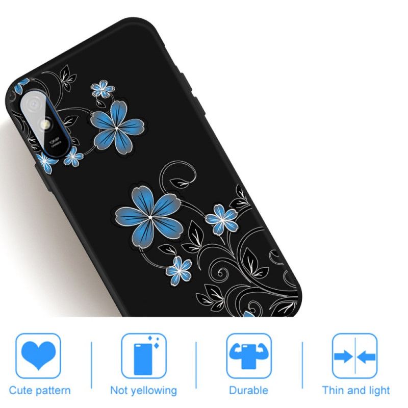 Coque Xiaomi Redmi 9a Fleurs Bleues