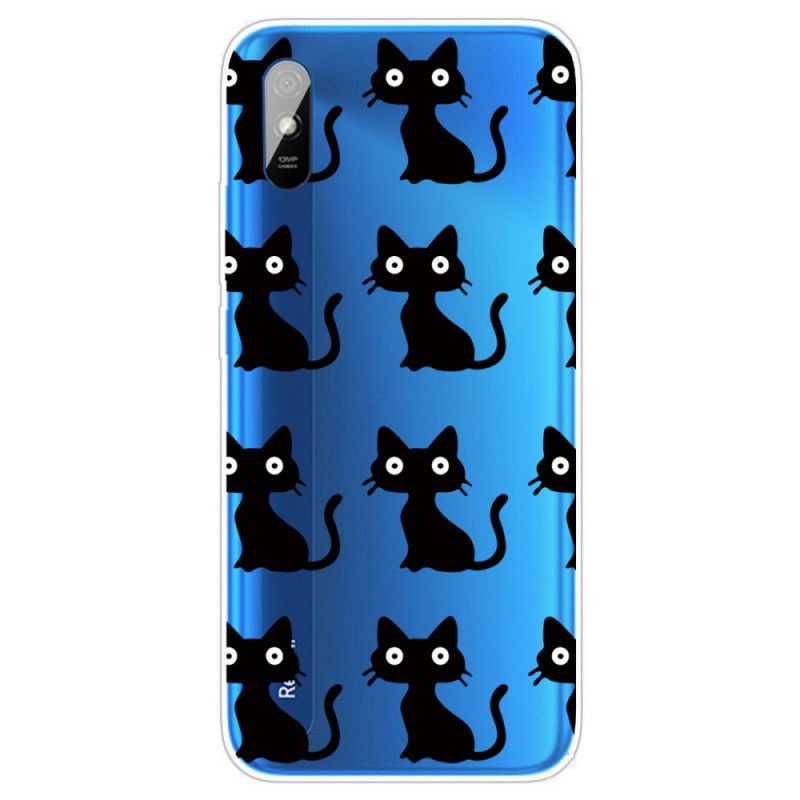 Coque Xiaomi Redmi 9a Multiples Chats Noirs