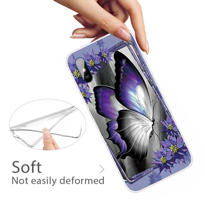 Coque Xiaomi Redmi 9a Papillon Royal