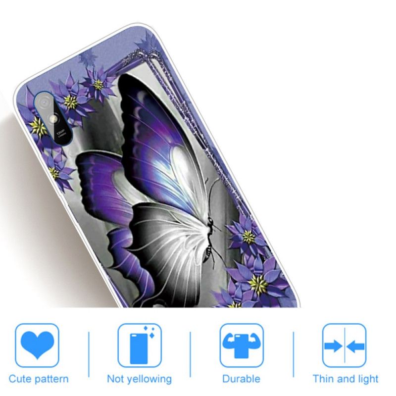 Coque Xiaomi Redmi 9a Papillon Royal