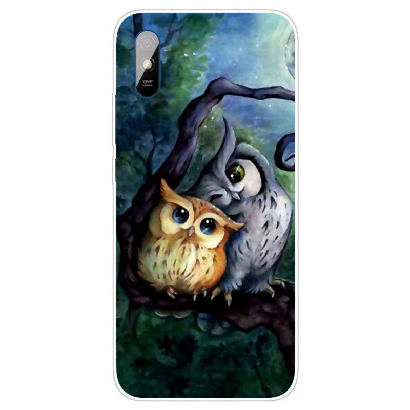 Coque Xiaomi Redmi 9a Peinture Hiboux