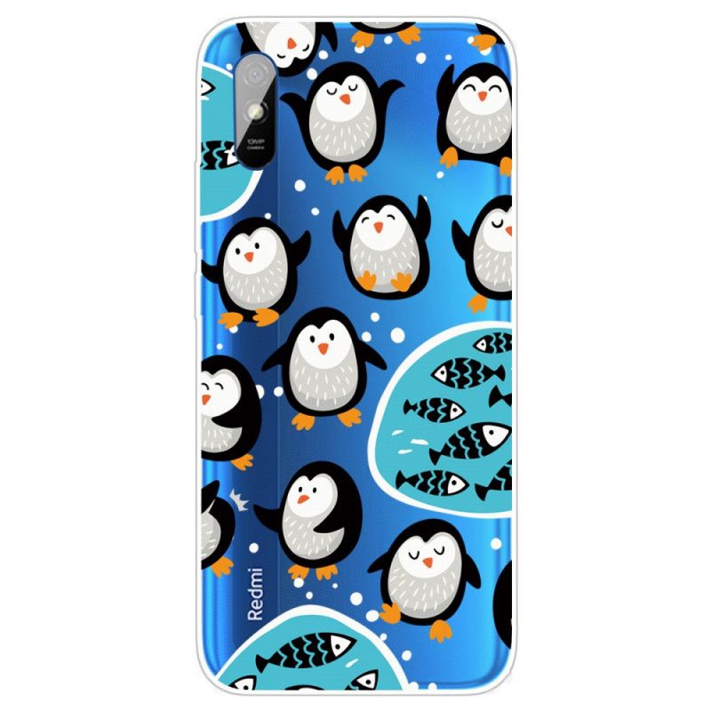 Coque Xiaomi Redmi 9a Pingouins Et Poissons